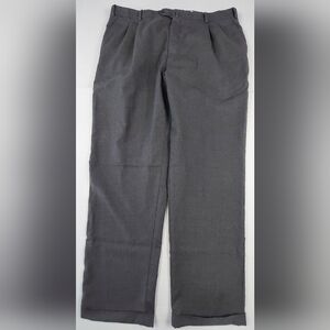 Kirkland Super 120 100% Wool Pants Mens 38x34 Gray Cuffed Made In Italy